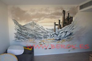 Mural Juego De Tronos Nieve Castillo Comedor 300x100000
